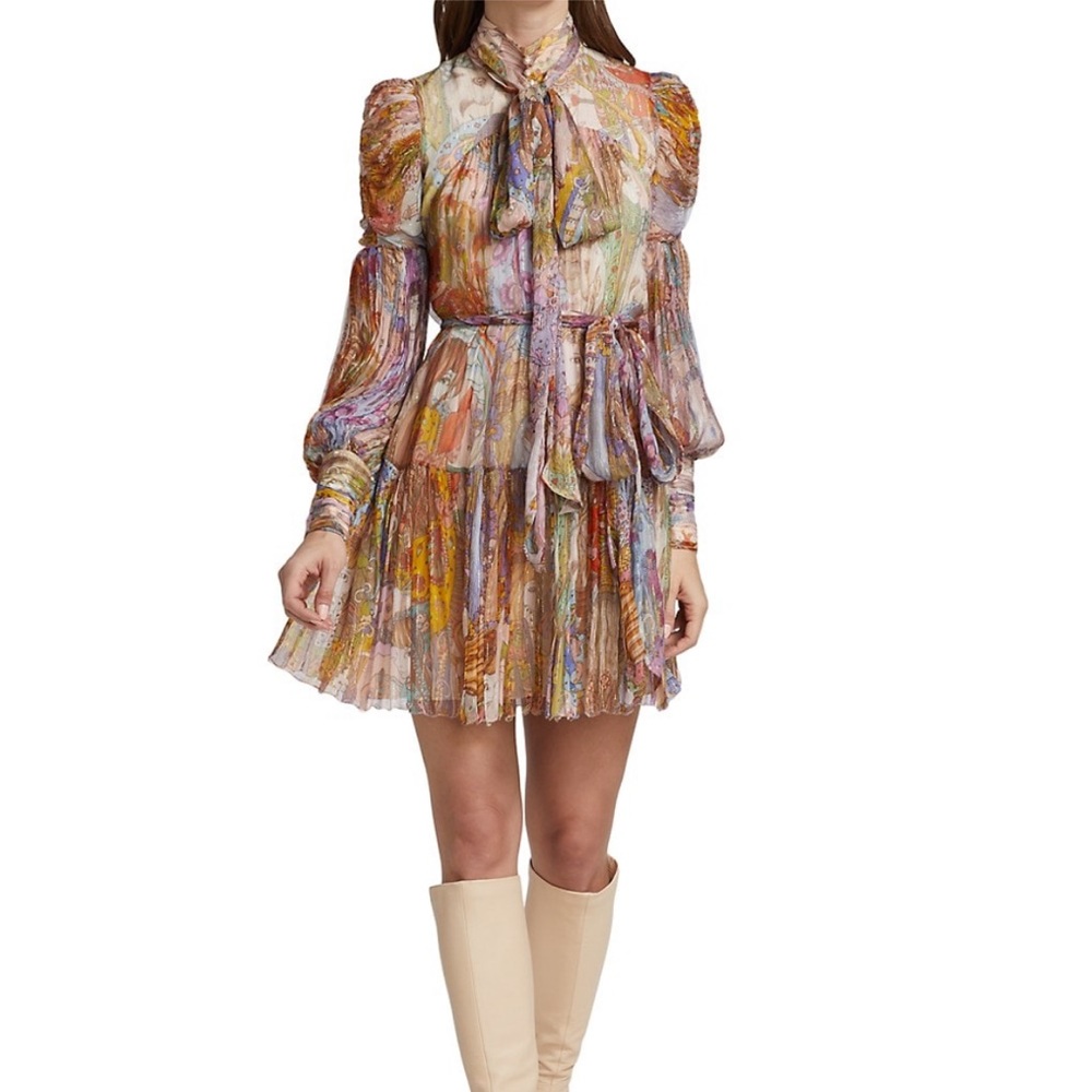 Zimmermann Kaleidoscope Tieneck Minidress